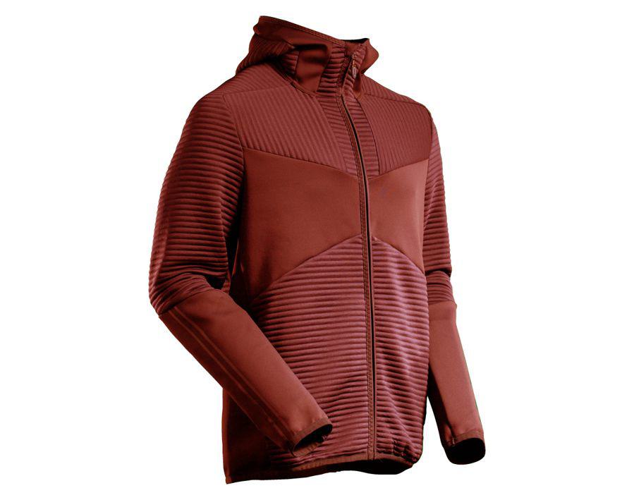 Fleece Kapuzensweatshirt mit Reißverschluss CUSTOMIZED Herbstrot