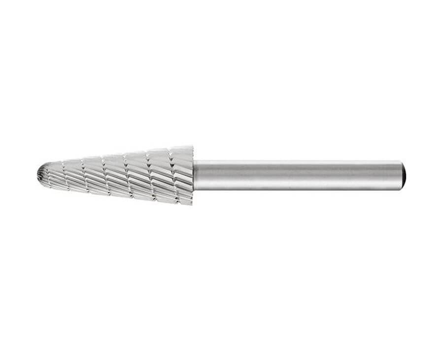 HSS-Frässtift (Rotorfräser) Schaft-Ø 6 mm, Rundkegelform L, Zahnung 3