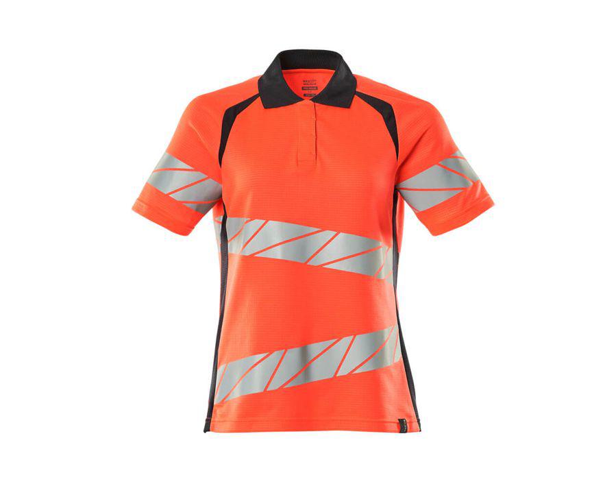Polo-Shirt ACCELERATE SAFE Hi-vis rot/schwarzblau