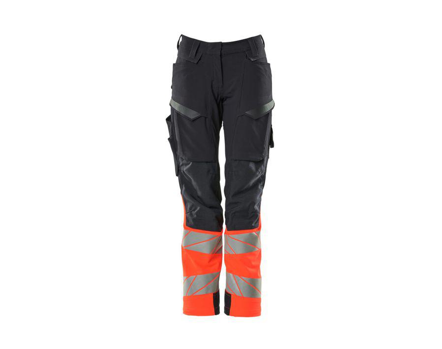 Hose mit Knietaschen ACCELERATE SAFE schwarzblau/hi-vis rot