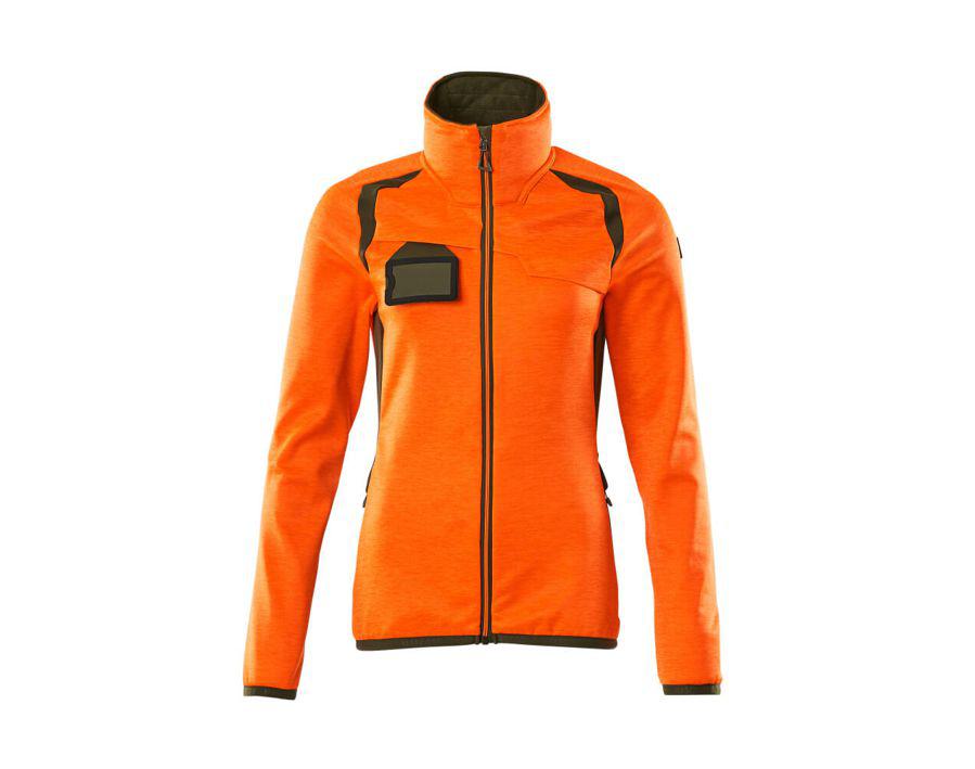 Fleecepullover mit Reißverschluss ACCELERATE SAFE hi-vis orange/moosgrün