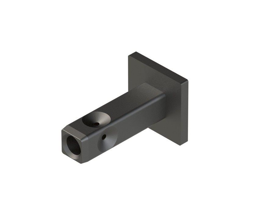 Cadro Wand- / Bodenbefestigung 18 x 18 mm schwarz matt