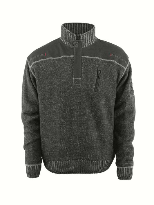 Strickpullover mit kurzem Reißverschluss FRONTLINE hellanthrazit