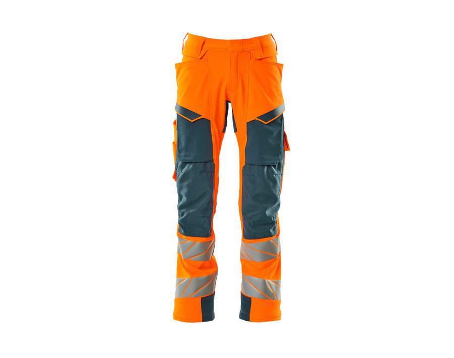 Hose mit Knietaschen ACCELERATE SAFE hi-vis orange/dunkelpetroleum