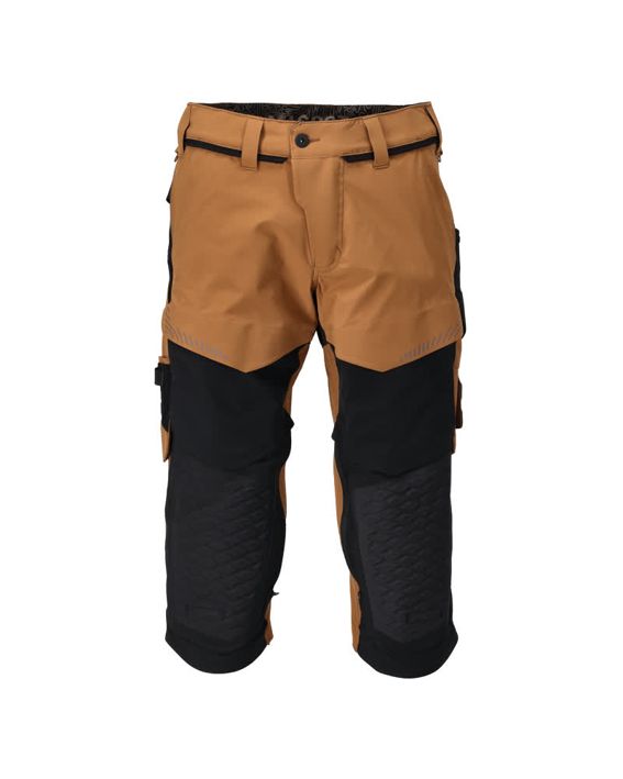 Dreiviertel-Hose mit Knietaschen CUSTOMIZED nussbraun/schwarz