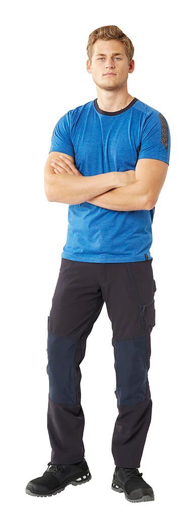 T-Shirt ACCELERATE schwarzblau/azurblau