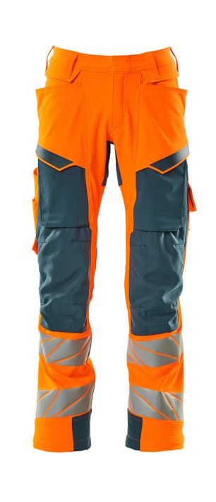 Hose mit Knietaschen ACCELERATE SAFE hi-vis orange/dunkelpetroleum