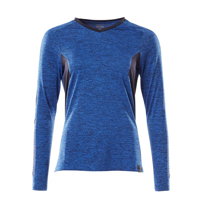 T-Shirt, Langarm ACCELERATE azurblau/schwarzblau