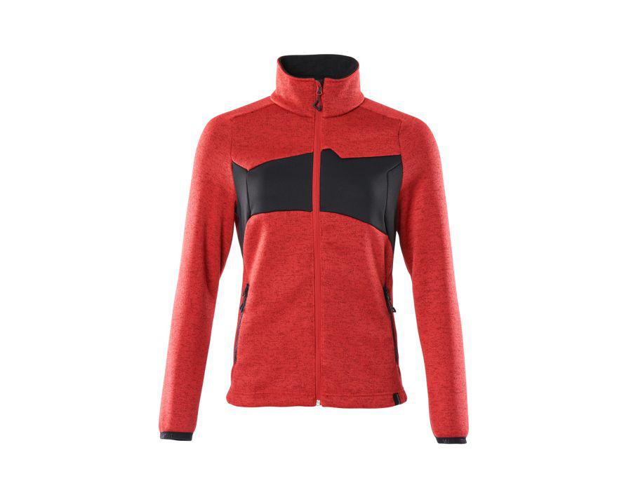 Strickpullover mit Reißverschluss ACCELERATE verkehrsrot/schwarz