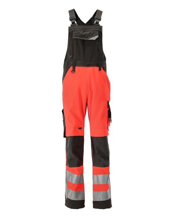 Latzhose mit Knietaschen SAFE SUPREME hi-vis rot/dunkelanthrazit