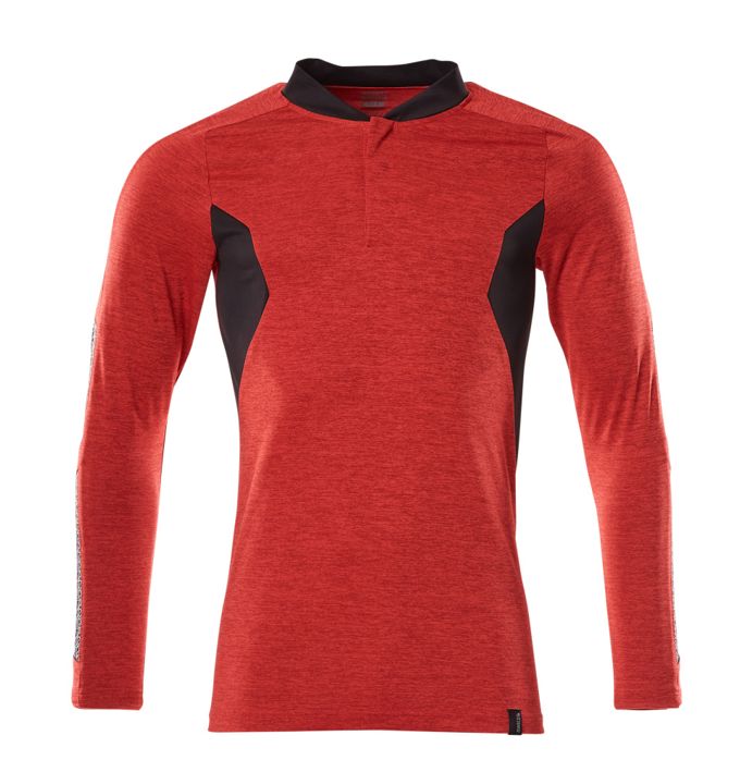Polo-Shirt, Langarm ACCELERATE verkehrsrot/schwarz