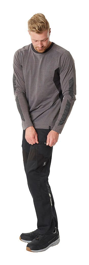 T-Shirt, Langarm ACCELERATE schwarzblau/azurblau