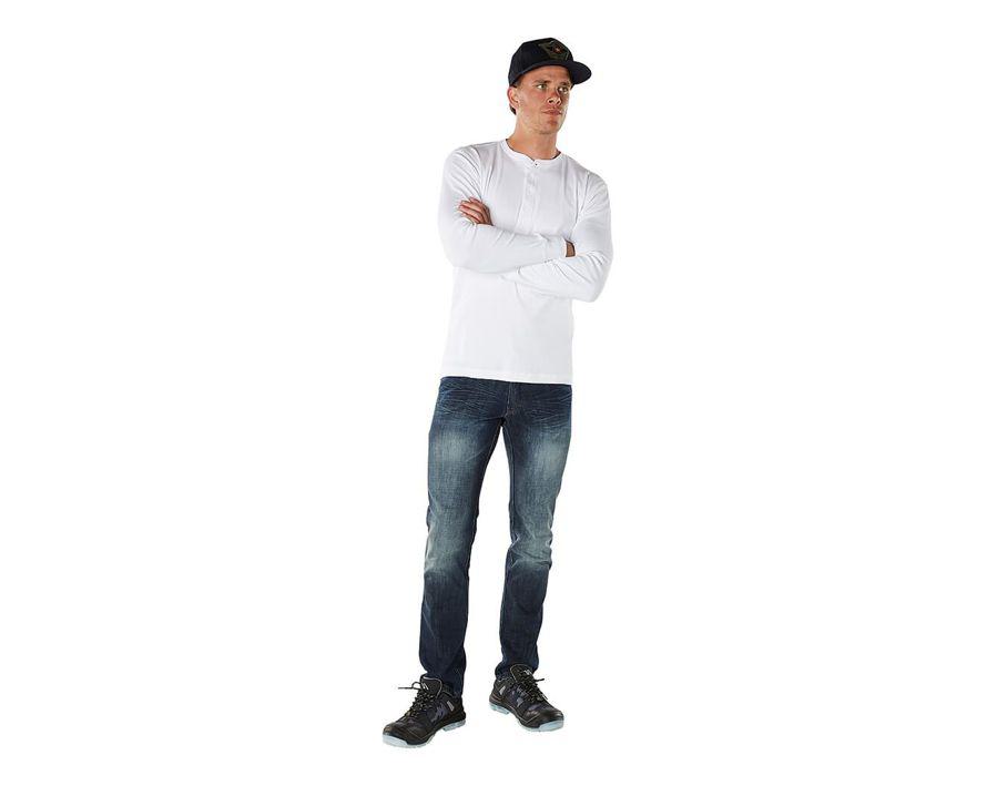 T-Shirt, Langarm CROSSOVER grau-meliert