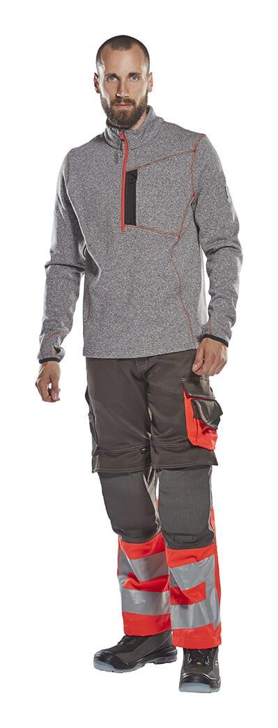 Hose mit Knietaschen SAFE SUPREME dunkelanthrazit/hi-vis rot