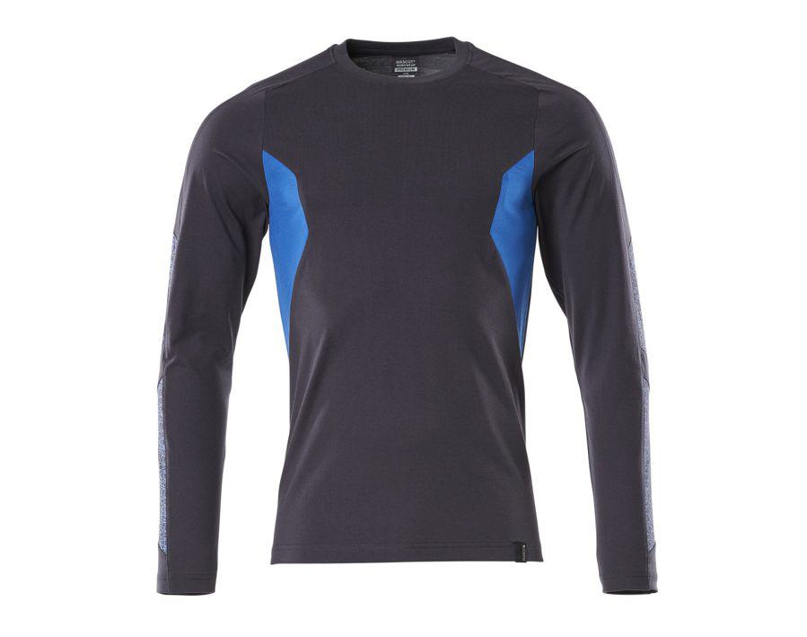 T-Shirt, Langarm ACCELERATE schwarzblau/azurblau