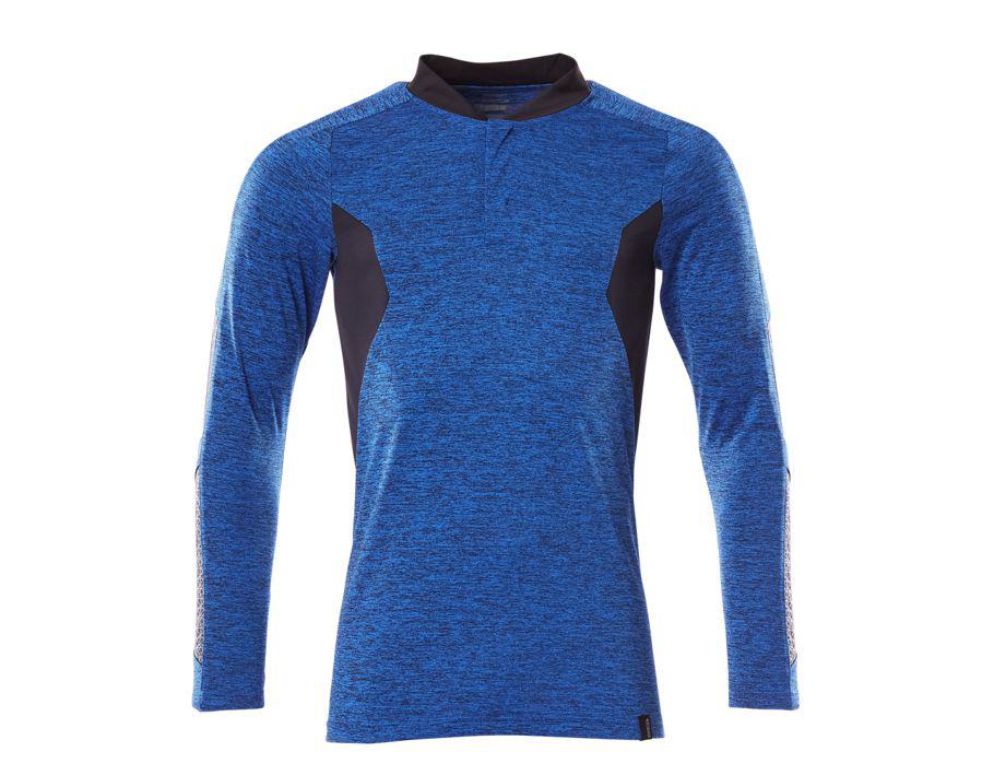 Polo-Shirt, Langarm ACCELERATE azurblau/schwarzblau