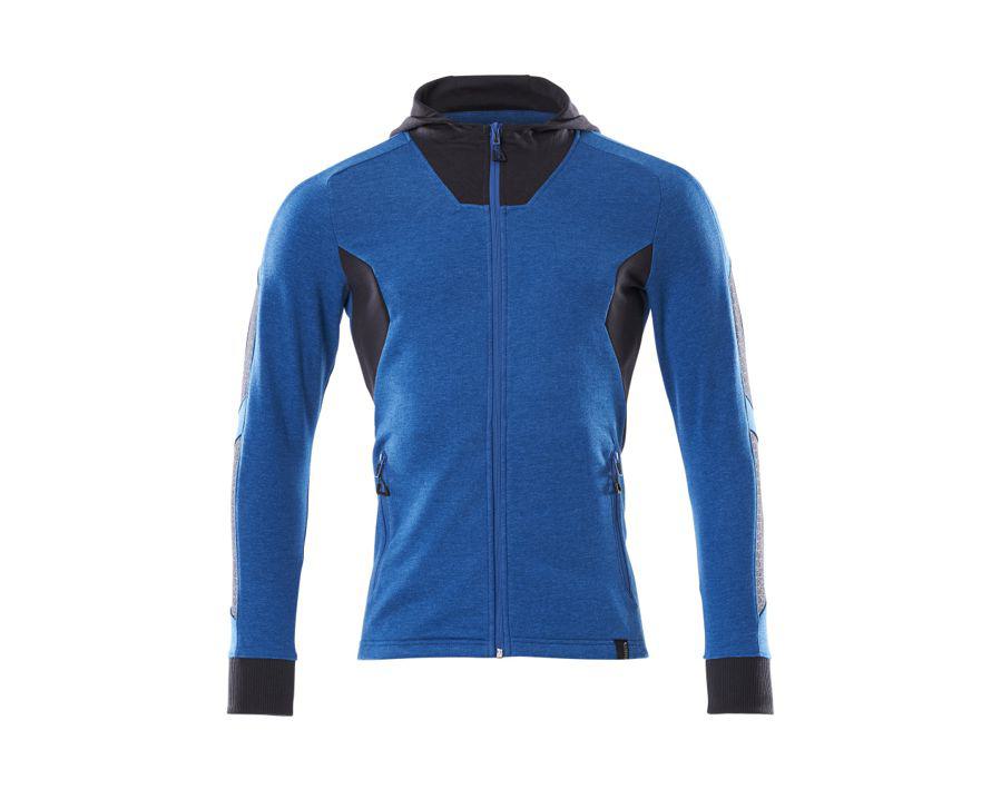 Kapuzensweatshirt mit Reißverschluss ACCELERATE azurblau/schwarzblau