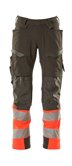 Hose mit Knietaschen ACCELERATE SAFE dunkelanthrazit/hi-vis rot