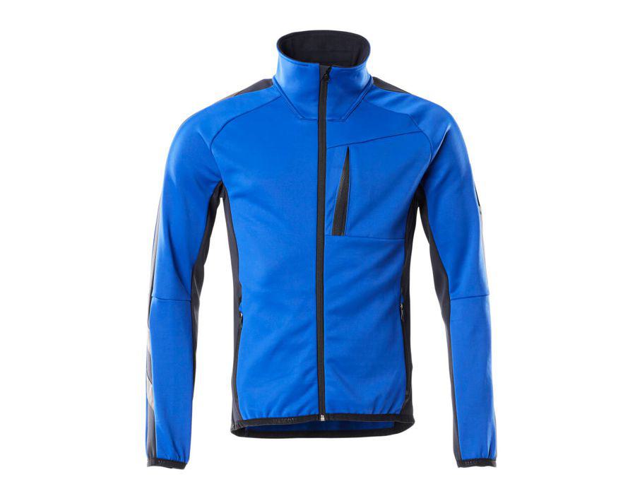 Fleecepullover mit Reißverschluss UNIQUE kornblau/schwarzblau