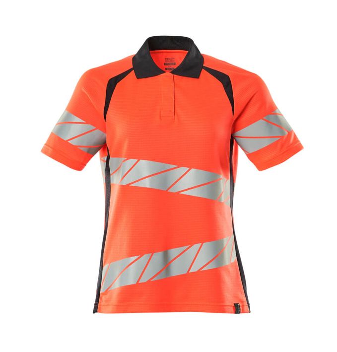 Polo-Shirt ACCELERATE SAFE Hi-vis rot/schwarzblau