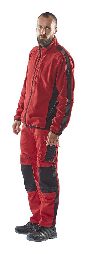 Fleecejacke UNIQUE rot/schwarz
