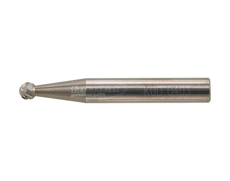 Hartmetallfrässtift (Rotorfräser) DIN 8033 – Schaft-Ø 6 mm, Kugelform KUD, Zahnung C