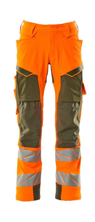 Hose mit Knietaschen ACCELERATE SAFE hi-vis orange/moosgrün