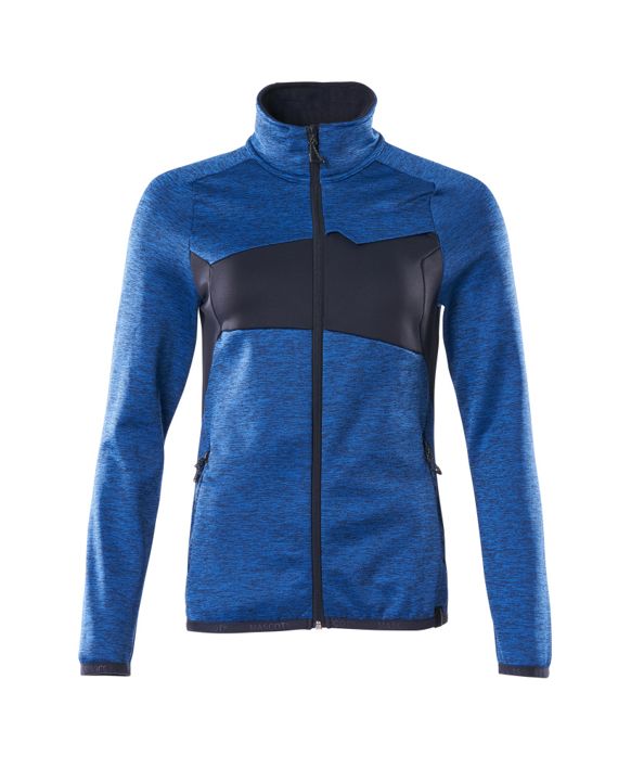 Fleecepullover mit Reißverschluss ACCELERATE azurblau/schwarzblau