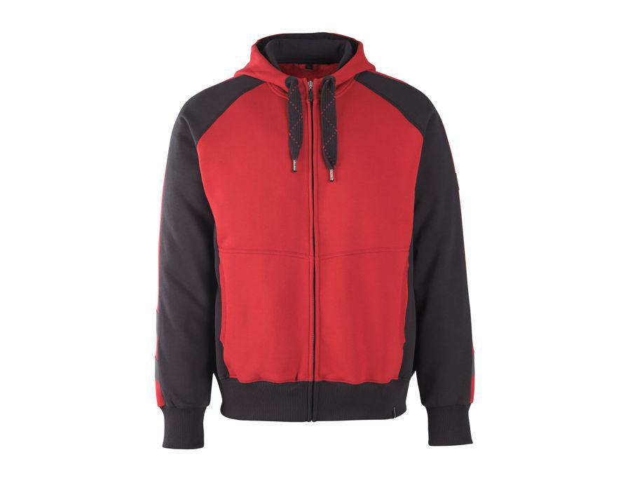 Kapuzensweatshirt mit Reißverschluss UNIQUE rot/schwarz