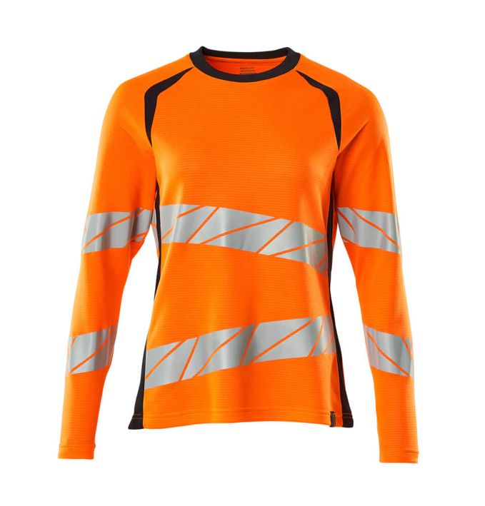 T-Shirt, Langarm ACCELERATE SAFE hi-vis orange/schwarzblau