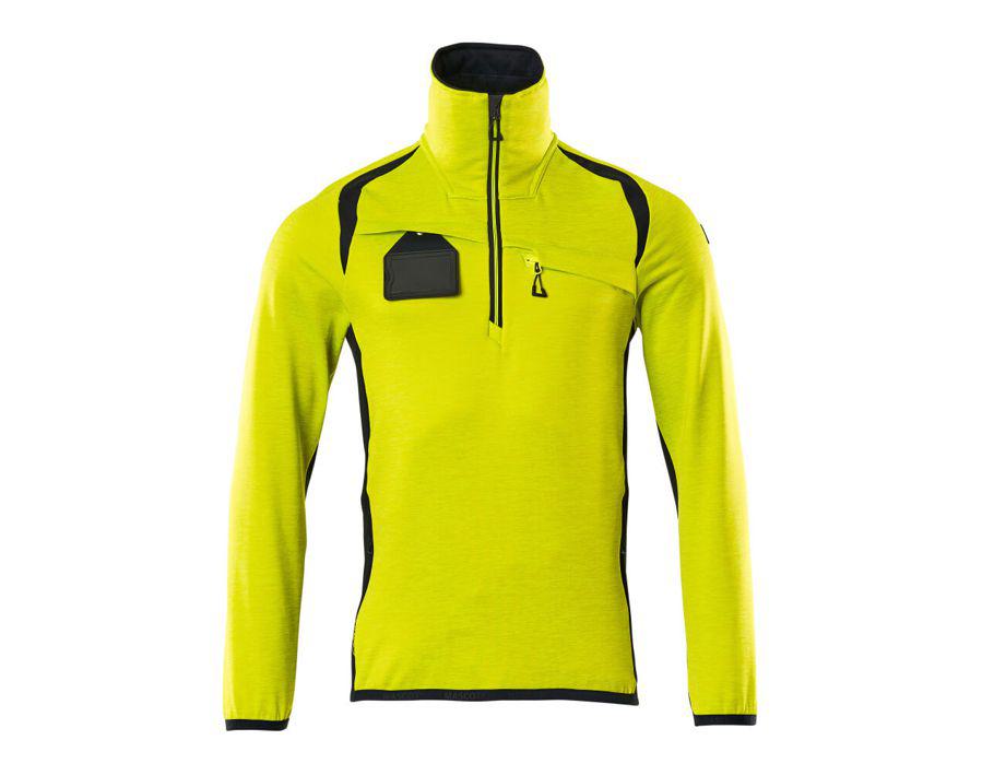 Fleecepullover mit kurzem Reißverschluss ACCELERATE SAFE hi-vis gelb/schwarzblau