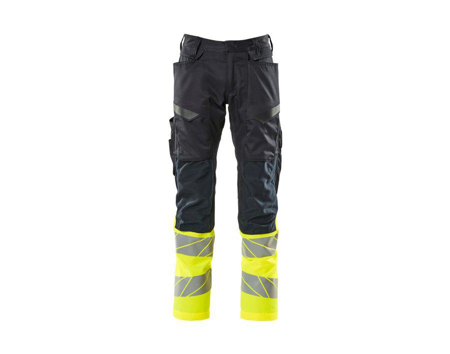 Hose mit Knietaschen ACCELERATE SAFE schwarzblau/hi-vis gelb