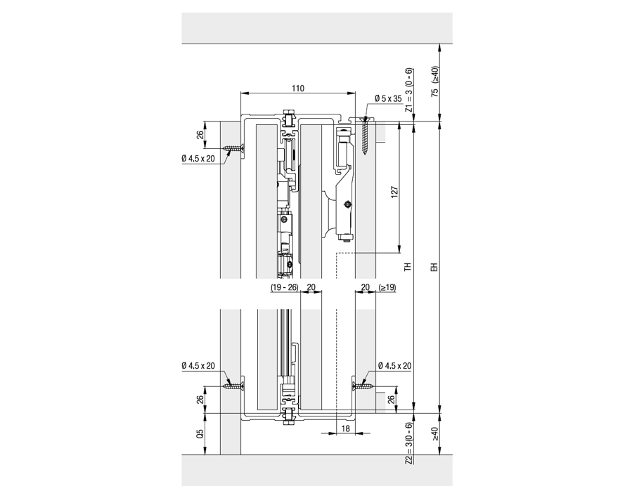 Garnitur für 1 Falttürpaar Hawa Folding Concepta 25