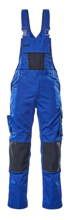 Latzhose mit Knietaschen UNIQUE kornblau/schwarzblau