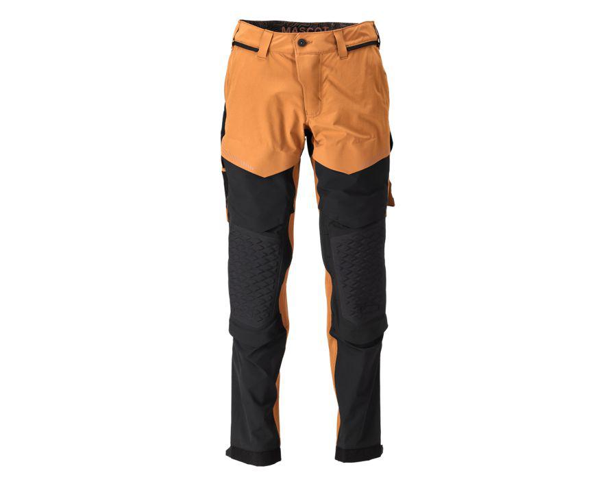 Hose mit Knietaschen CUSTOMIZED nussbraun/schwarz