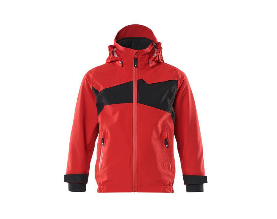 Hard Shell Jacke für Kinder ACCELERATE verkehrsrot/schwarz