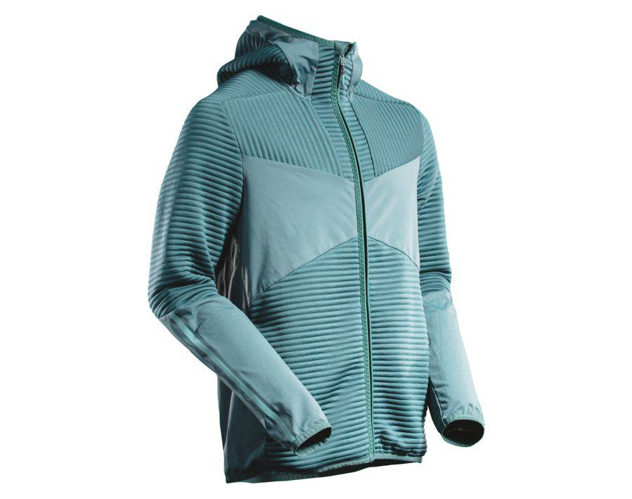 Fleece Kapuzensweatshirt mit Reißverschluss CUSTOMIZED helles Waldgrün