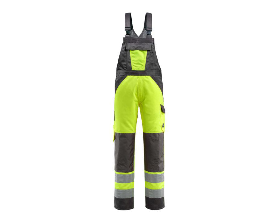 Latzhose mit Knietaschen SAFE LIGHT hi-vis gelb/dunkelanthrazit