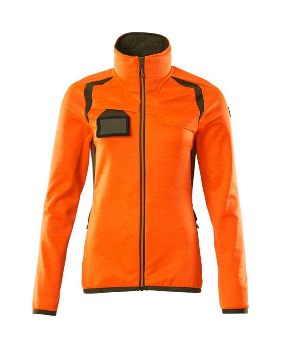Fleecepullover mit Reißverschluss ACCELERATE SAFE hi-vis orange/moosgrün