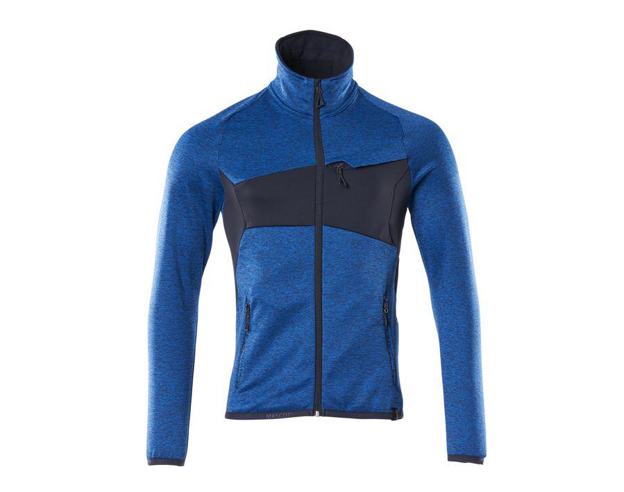 Fleecepullover mit Reißverschluss ACCELERATE azurblau/schwarzblau
