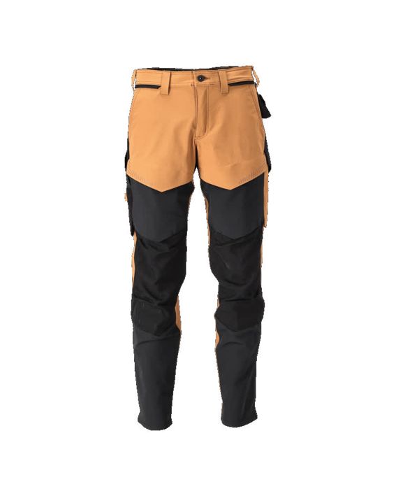 Hose mit Knietaschen CUSTOMIZED nussbraun/schwarz