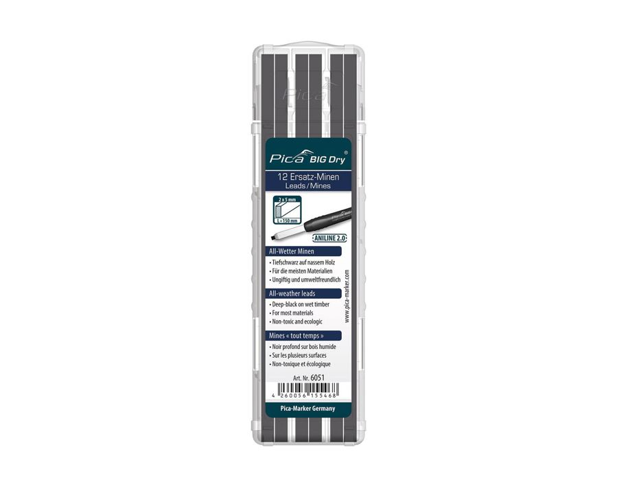 All-Wetter-Ersatzminen-Set für Zimmermannsstift Pica BIG Dry®