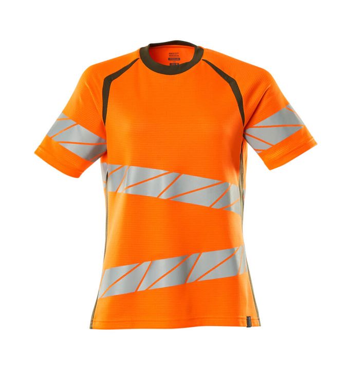 T-Shirt ACCELERATE SAFE hi-vis orange/moosgrün