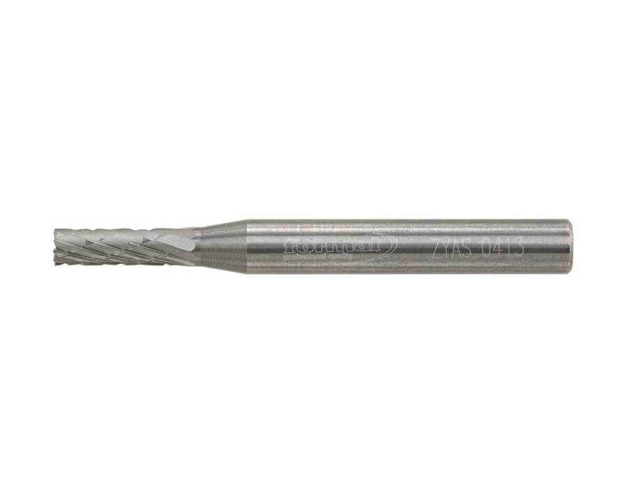 Hartmetallfrässtift (Rotorfräser) DIN 8033 – Schaft-Ø 6 mm, Zylinderform ZYA-S, mit Stirnverzahnung, Zahnung C