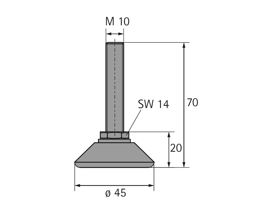 Verstellschraube mit Gewinde M10 | 897-8217
