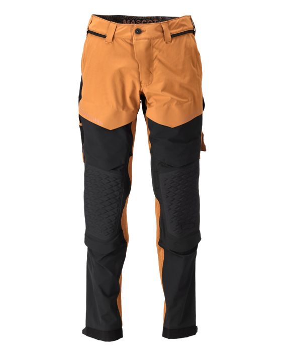 Hose mit Knietaschen CUSTOMIZED nussbraun/schwarz