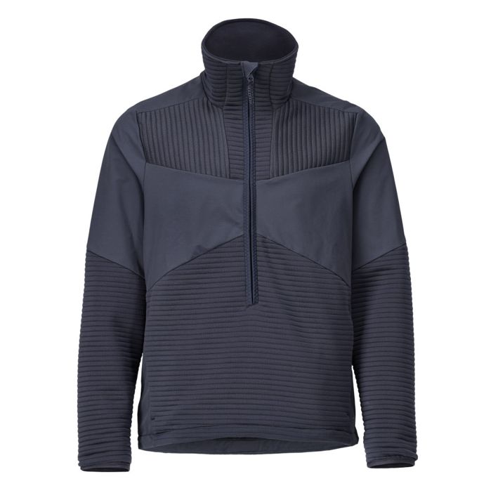 Fleecepullover mit kurzem Reißverschluss und Futter CUSTOMIZED schwarzblau