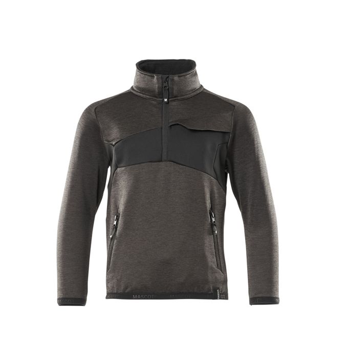 Fleecepullover für Kinder ACCELERATE dunkelanthrazit/schwarz