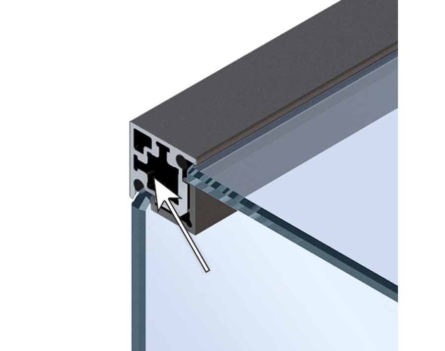 Cadro Glas-Eckprofil Edelstahl Optik