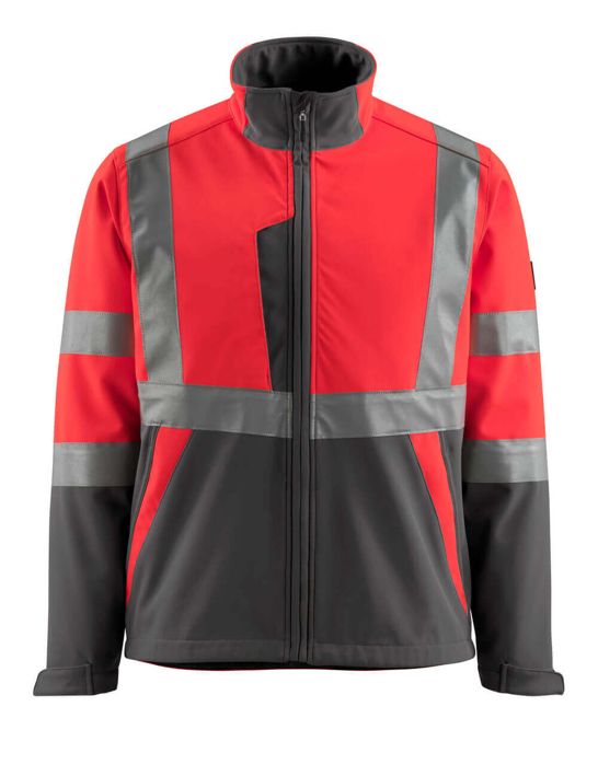 Soft Shell Jacke SAFE LIGHT hi-vis rot/dunkelanthrazit